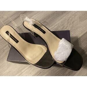 French Connection Black Sandals with Clear Straps